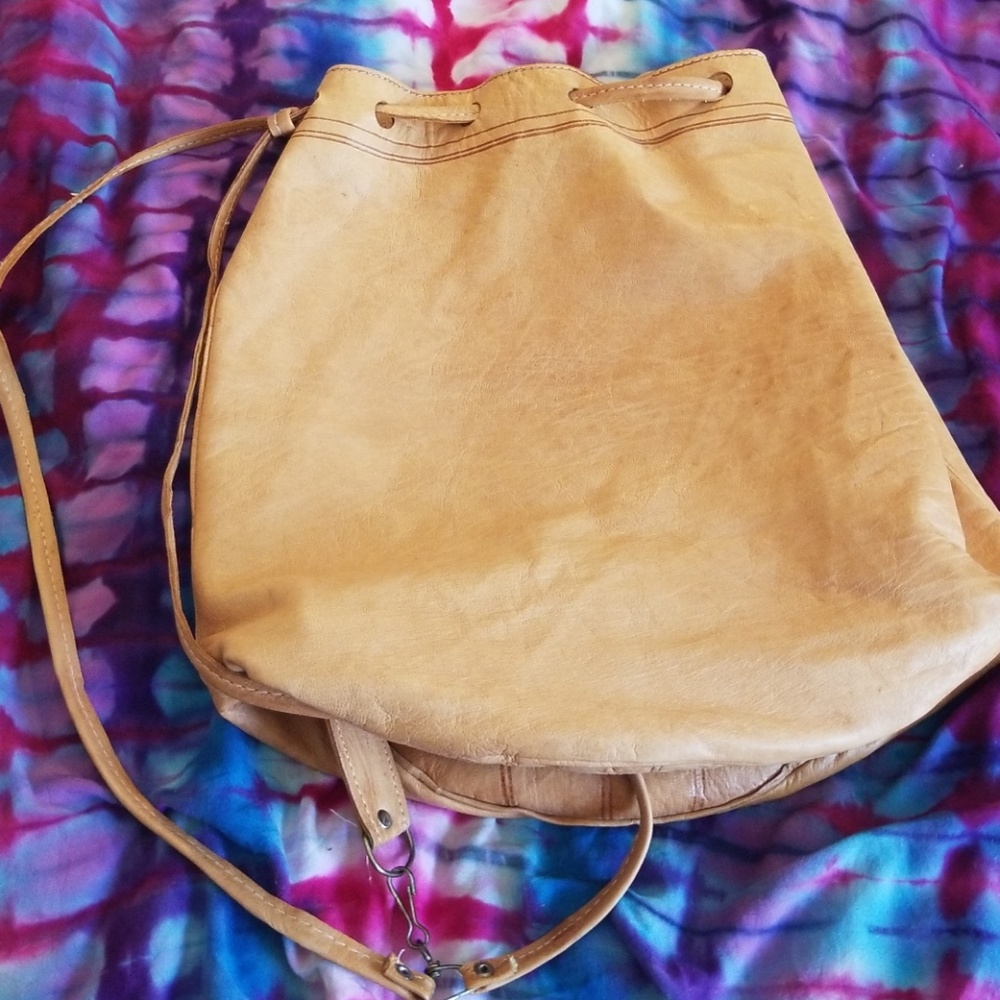 Leather Sling Backpack Bag